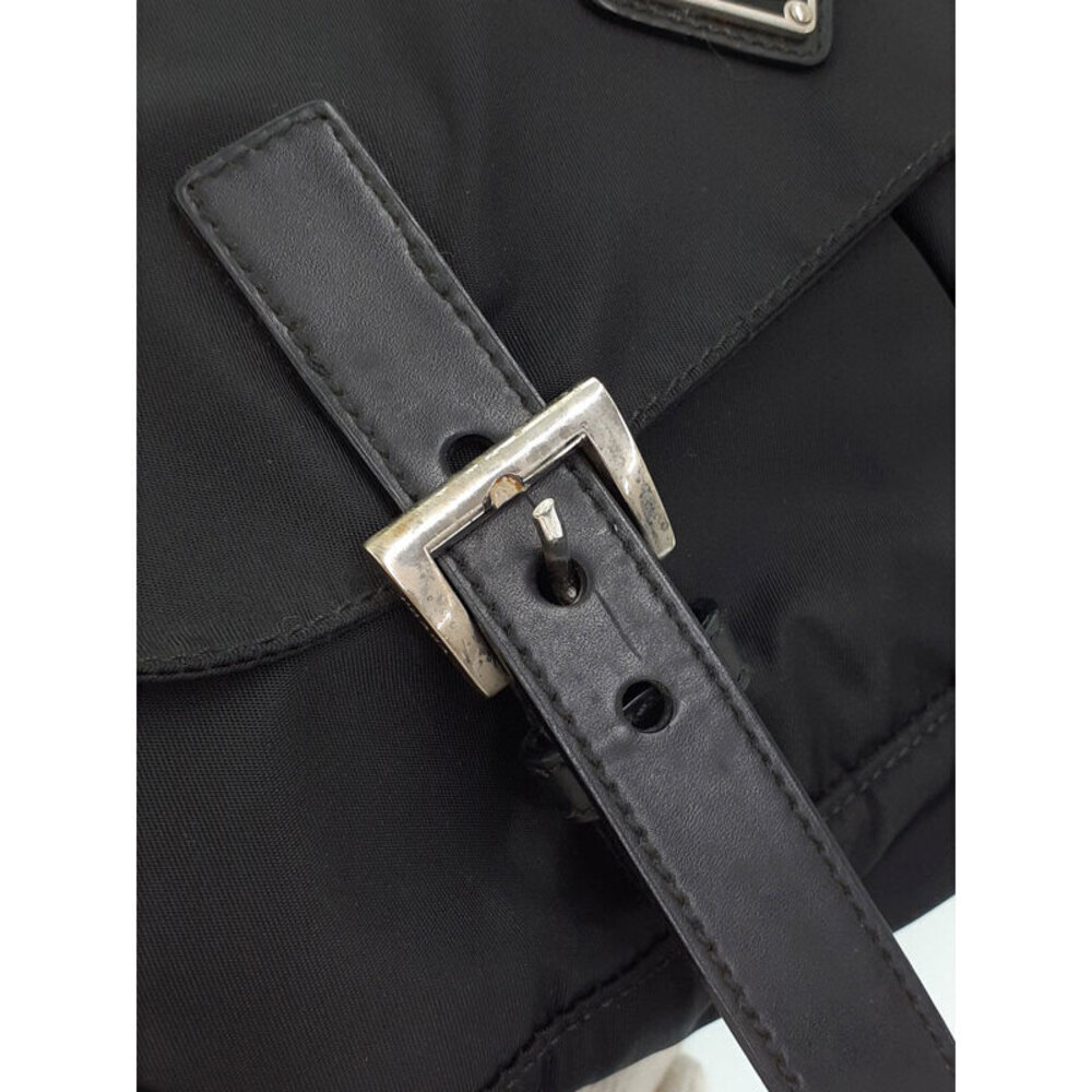 Prada bag Crossbody Nero messenger Leather Black saffiano Tessuto - Picture 7 of 9